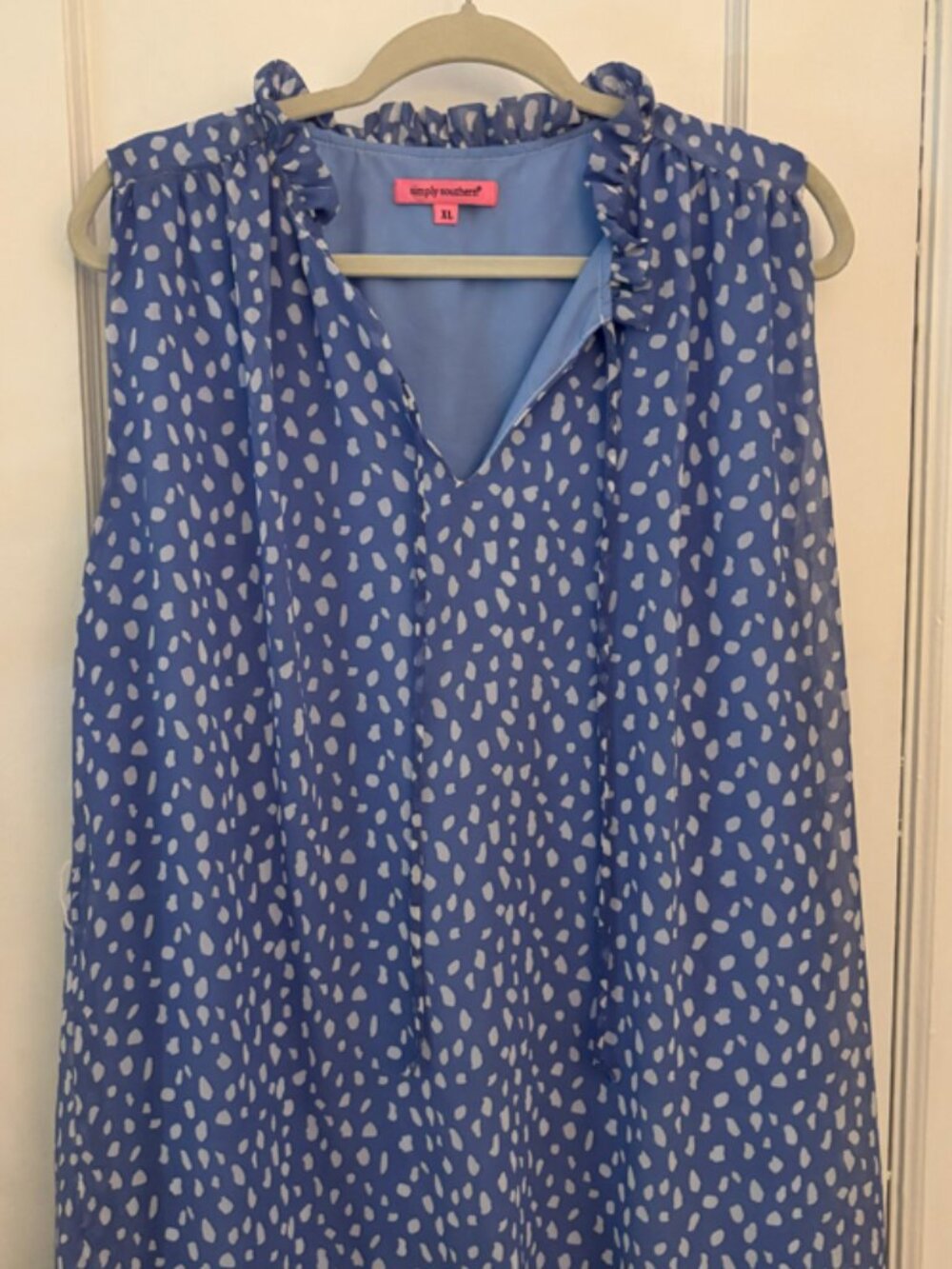 Simply Southern Blue Dotted Sleeveless Dress